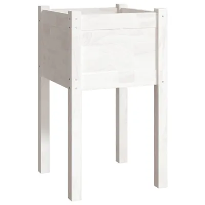 Produktbild von vidaXL Pflanzkübel Weiß 40x40x70 cm Massivholz Kiefer