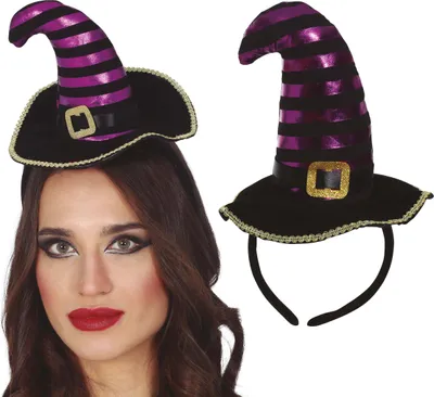 Produktbild von Haarreif Hexenhut FIESTAS GUIRCA schwarz für Karneval, Halloween, Kostüm