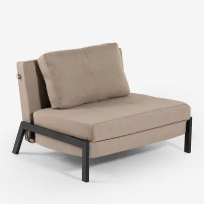 Immagine prodotto di Poltrona letto pieghevole in tessuto soggiorno ufficio Selene - Beige