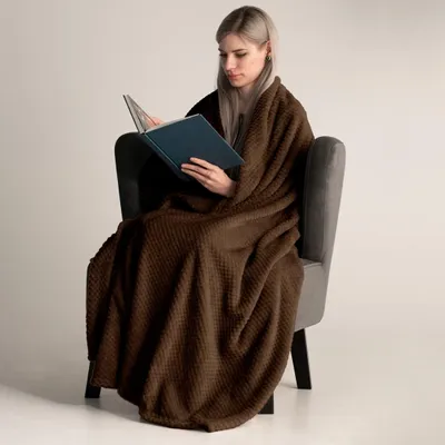 Produktbild von Kuscheldecke 100% Polyester Ultrasonic-Stepping 150 x 200 cm - Schoko-braun