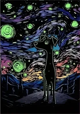 Image de Carte à gratter lumineuse dans le noir Dog Traveler 40x28 cm