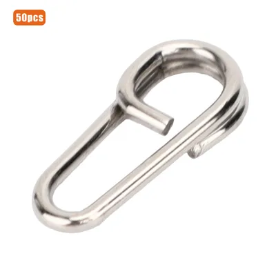 Produktbild von Ovaler Angelclip, 50 Stück, kleine Größe, ideal für das sichere Verbinden von Anglerzubehör und -geräten
