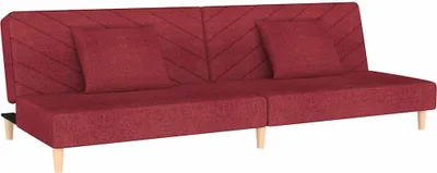 Obrázek produktu pro 2místná rozkládací pohovka se 2 polštáři vínová textil