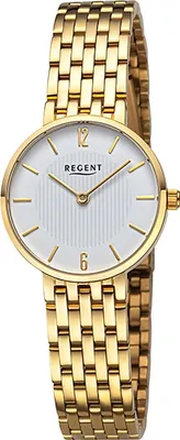 Produktbild von Regent Damen Uhr Metall Armbanduhr Metallarmband Analog gold D2URF1487