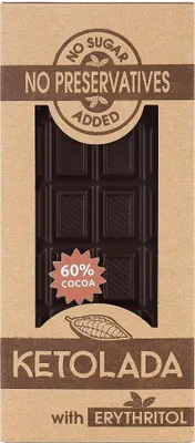 Zdjęcie produktu dla CZEKOLADA KETO BEZ DODATKU CUKRÓW 100 g - KETOLADA