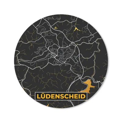 Produktbild von MuchoWow® Mauspad Mousepad Stadtplan - Karte - Lüdenscheid - Gold - Deutschland - Karte 40x40 cm - Mousepads - Maus Mat - Pad - Mausunterlage - Schreibtisch Accessoires