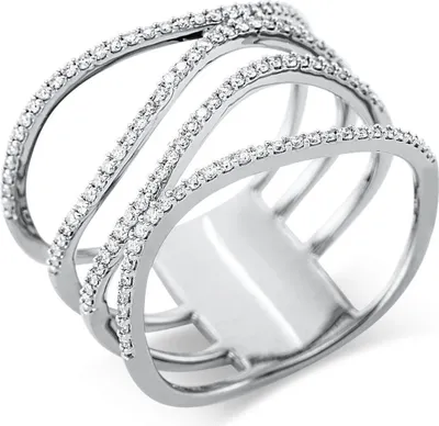 Produktbild von Ring aus 750 Gold Weißgold 116 Brillanten 0,34ct TW-SI B:11,5mm Innenumfang 54mm  Ø17.2mm