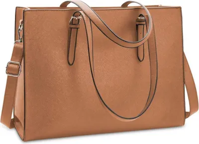 Immagine prodotto di Borsa da donna nera shopper in pelle 15,6 pollici laptop a tracolla