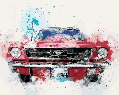 Obrázok produktu pre Zuty - Diamantové maľovanie - AUTO MUSTANG, 40x50 cm, bez rámu a bez vypnutia plátna