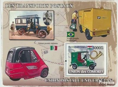 Produktbild von Briefmarken Komoren 2008 Mi Block 431 (kompl. Ausg.) postfrisch Posttransporte