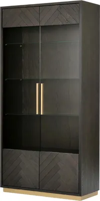Zdjęcie produktu dla FURNLUX Showcase Sevilla Black And Gold 100cm / Kolor główny: Czarny / Wymiary: 100 x 200 x 41 cm