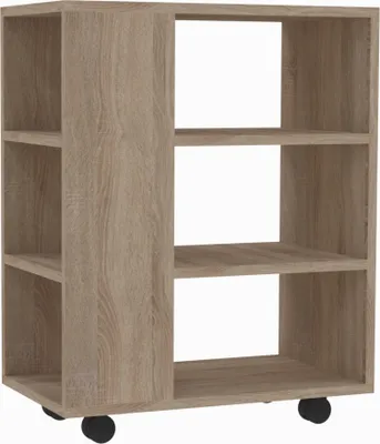 Produktbild von Brüder-Möbel | Rollregal - Sonoma Eiche - 60 x 70 x 35 cm - 3 Etagen - Regal mit Rollen - Mobiles Bücherregal