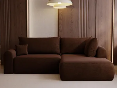 Produktbild von GrainGold Ecksofa L-Form Rechts Savana Bis - Ecksofa fürs Wohnzimmer - Moderne Ecksofa, Wohnzimmer Ecksofa - Eckcouch Braun (Vena 13)