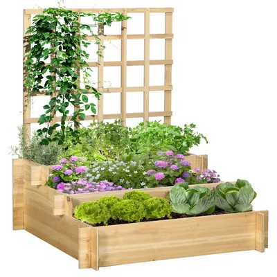 Immagine prodotto di Fioriera da Esterno con Grigliato 95x95x110 cm in Legno di Abete Naturale