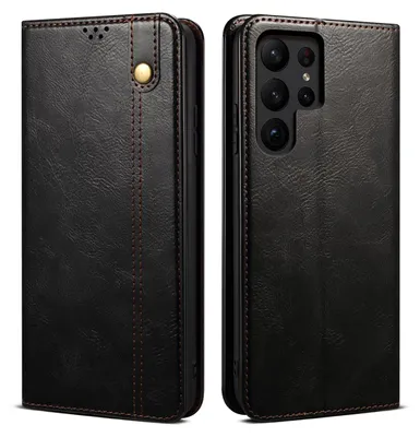 Image de Etui pour Samsung Galaxy S25 Ultra étui en cuir avec fonction stand noir