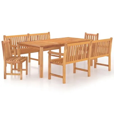 Produktbild von vidaXL 5-tlg. Garten-Essgruppe Massivholz Teak
