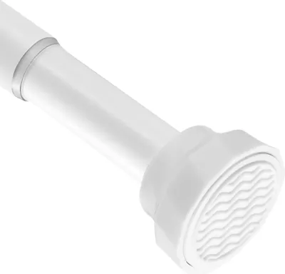 Image de Tringle à rideau de douche télescopique blanche, 73-195 cm