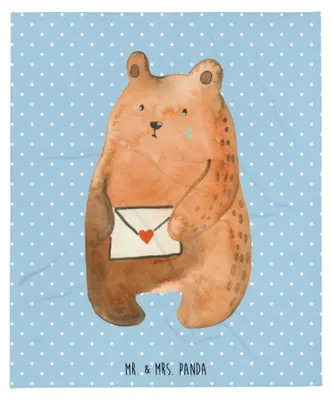 Produktbild von Mr. & Mrs. Panda Tagesdecke Bär Vermissen - Blau Pastell - Geschenk, Decke, Unglücklich Verliebt, Winterdecke, Verreist, Teddy, Bettdecke, Liebeskummer, Kuscheldecke