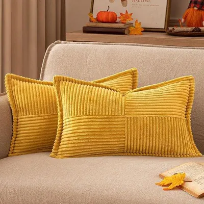 Produktbild von Famanu Corduroy Kissenbezüge - 30 x 50 cm, Set von 2, Weiß