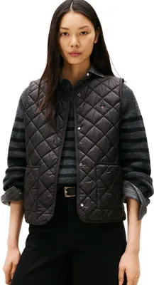 Produktbild von Tommy Hilfiger Damen Weste Padded Quilted Steppweste, Schwarz (Black), XXL