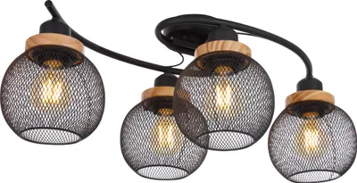 Produktbild von Globo Lighting Deckenleuchte Metall schwarz matt, 4x E27