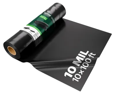 Obrázek produktu pro VEVOR PE stavební fólie 3,05x30,48 m, krycí fólie 0,25 mm silná plastová fólie malířská plachta zábrana proti vlhkosti polyethylenová ochranná fólie víceúčelová černá