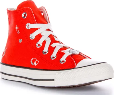 Produktbild von Converse Ctas Y2k Silikon Herz Patch Damen Textil Turnschuhe in Rot – undefined / Rot