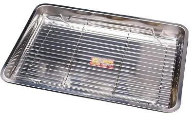 Produktbild von Edelstahl-Backblech mit Kühlgitter für den Backofen