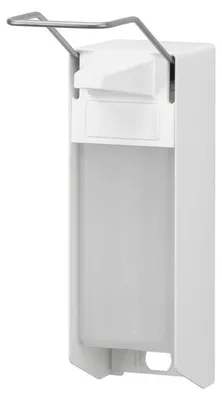 Weißer Aluminium Seifen- und Desinfektionsspender zur Wandmontage mit austauschbarer Pumpe und Nachfüllflasche von Ophardt 1000 ml