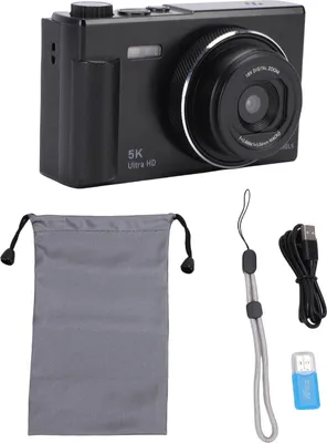 Zdjęcie produktu dla Aparat cyfrowy 5K 75 MP 18-krotny zoom Autofokus Vlog z 2,8-calowym ekranem obracanym o 180° do podróży Czarny