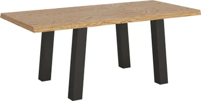 Produktbild von Ausziehbarer Tisch 90x200/300 cm Svalen entrindete Eiche mit anthrazitfarbenen Beinen