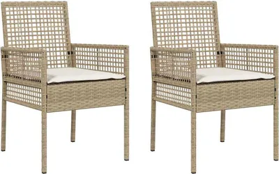 Produktbild von vidaXL Gartenstuhl 2 stk. Beige Poly-Rattan