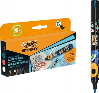 Zdjęcie produktu dla Bic 5274232 BIC Permanent-Marker Intensity, opakowanie kartonowe zawierające 4 sztuki