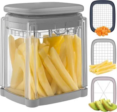 Produktbild von Famanu Kartoffelschneider 3-in-1 mit Edelstahlklingen - Multifunktionale Gemüseschneider