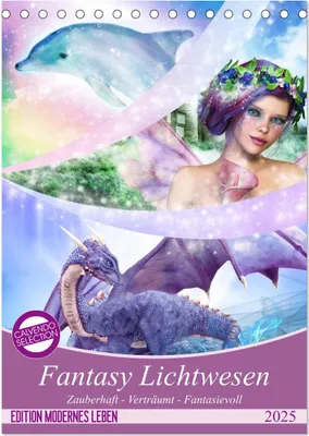 Produktbild von Fantasy Lichtwesen (Tischkalender 2025 DIN A5 hoch), CALVENDO Monatskalender