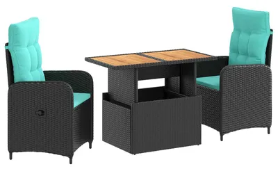 Immagine prodotto di vidaXL Set da tavolo da esterno, 3 pezzi, in rattan sintetico