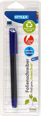 Produktbild von Stylex Folienschreiber - 0,6 mm - wasserlöslich - blau