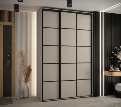 Obrázek produktu pro Šatní skříň INDIRA 4 - 150/45 cm, kašmír / černá