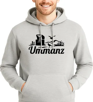 Produktbild von Huuraa Uni Hoodie Ummanz Strandmotiv XL Heather Grey Vegan Sweatshirt Geschenkidee