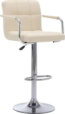 Produktbild von vidaXL Barhocker 2 Stk. Creme Stoff