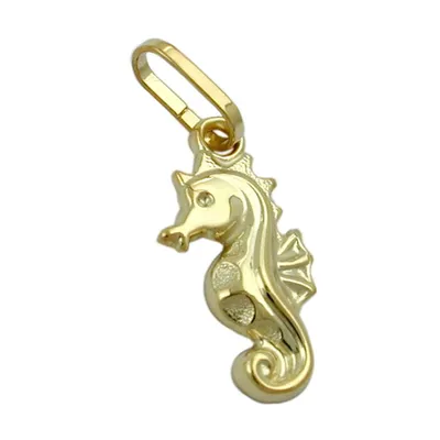 Produktbild von Anhänger 14x7mm Seepferdchen glänzend 9Kt GOLD gold 14x7mm