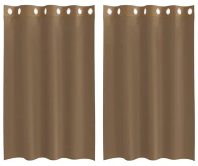 Image de vidaXL Voile Rideaux avec œillets 2 pcs. Marron clair
