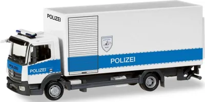 Obrázok produktu pre MERCEDES BENZ Atego pevná karoséria 4x2 Hamburg polícia, HER093538, mierka 1/87, HERPA