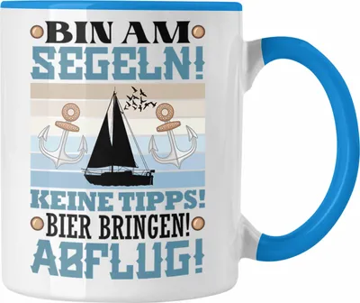 Produktbild von Trendation - Segler Tasse Geschenk Männer (Blau)