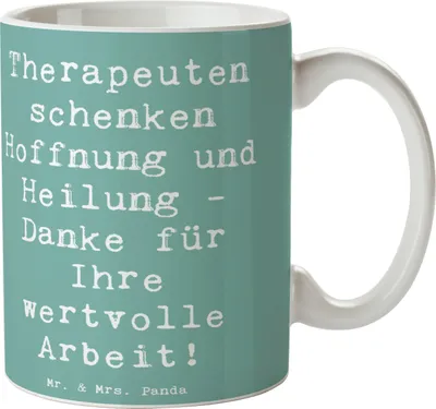 Produktbild von Mr. & Mrs. Panda Teetasse Spruch Therapeut Dankeschön - Meeresbrise - Geschenk, Bedanken, Kaffeebecher, Leidenschaft, liebevoll, Zuversicht, haferl, Ergotherapeuten