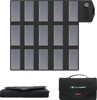 Obrázok produktu pre Solárny panel, skladací dizajn, vysoká účinnosť, čierny