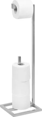 Produktbild von FRAMADO Metall Toilettenpapierständer, Klopapierhalter Silber mit Ersatzrollen