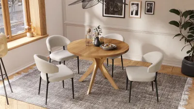 Produktbild von Design Esstisch Renzo ausziehbar 110 bis 180 cm rund Esszimmer Tisch