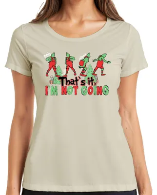 Productafbeelding van Dat is het. Ik ben geen Kerstman, geen Grinch. Cartoon T-shirt voor dames, natuur, maat S