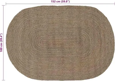Immagine prodotto di vidaXL Tappeto da salotto Grigio 100 x 152 cm Juta